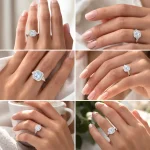 Splendido anello Davite&Delucchi con acquamarina e diamanti, un gioiello di lusso perfetto per un'idea regalo preziosa. Scopri la collezione di Gioielleria Patricia Oro. (Vista 2)