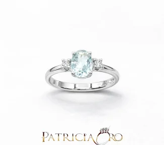 Splendido anello Davite&Delucchi con acqua marina e diamanti, un gioiello di lusso perfetto per un'idea regalo preziosa.