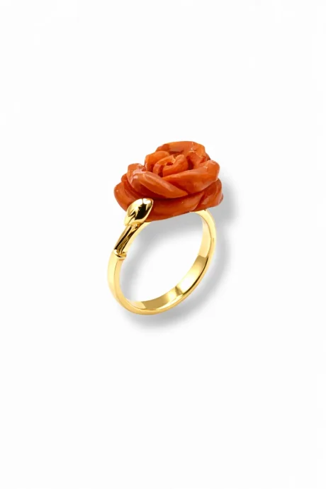 Anello Corallo Sciacca in Oro 9kt
