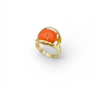 Anello Donna Corallo Sciacca Oro 18k Patricia Oro Creations: un gioiello made in italy di alta gioielleria, perfetto per un regalo prezioso.
