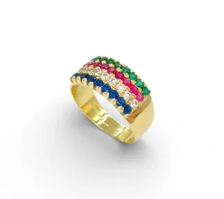 Anello da donna in oro giallo 18kt, un gioiello di lusso perfetto per un'idea regalo preziosa.