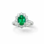 Elegante anello smeraldo diamanti in oro bianco 18kt Davite & Delucchi