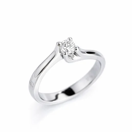 Anello Solitario Davite&Delucchi Oro Bianco 18kt Diamante 0.30ct