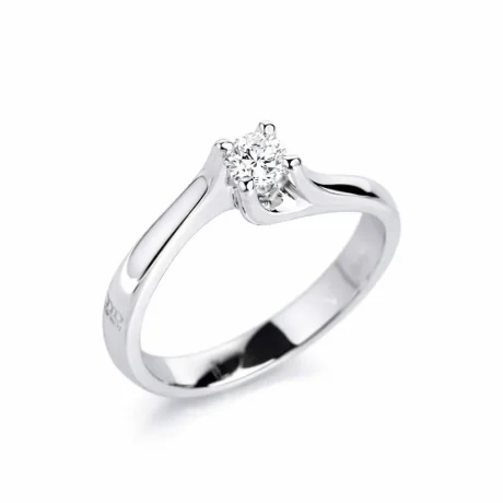 Anello Solitario con Diamante 0.45 ct in Oro Bianco 18kt Davite&Delucchi