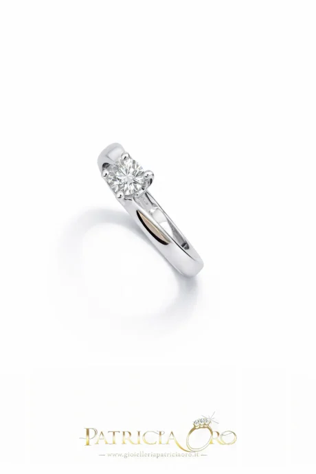 Anello Solitario Davite&Delucchi Oro Bianco 18kt Diamante 0.56ct