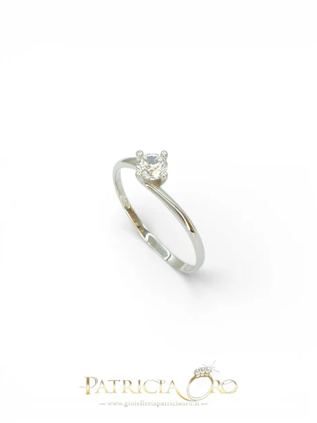 Anello Solitario Donna in Oro 18kt con Cubic Zirconia