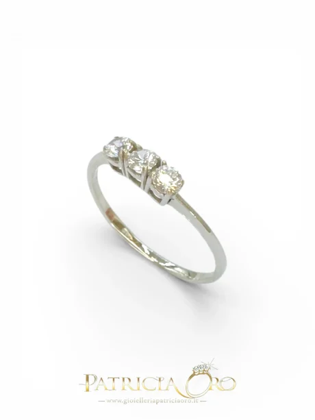 Anello Trilogy Donna in Oro 18kt con Cubic Zirconia