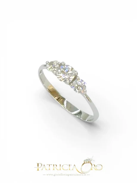 Anello Trilogy Donna in Oro 18kt con Cubic Zirconia