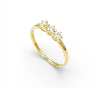 Anello trilogy donna in oro 18kt con diamanti certificati: un gioiello di lusso firmato Gioielleria Patricia Oro
