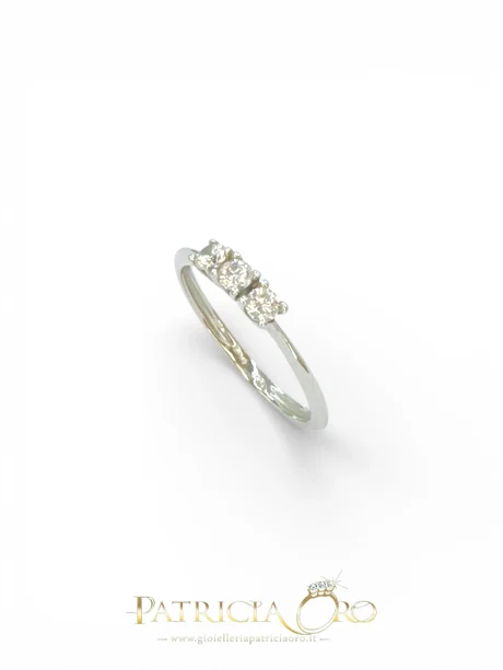 Anello Trilogy Donna in Oro 18kt con Cubic Zirconia