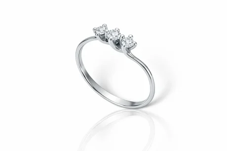 Anello Trilogy Miluna in Oro Bianco 18kt e Diamanti Brillanti