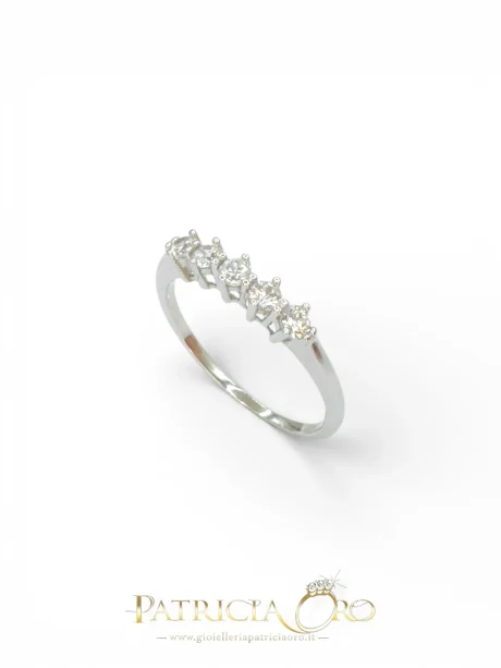Anello Veretta Donna in Oro 18kt con Cubic Zirconia
