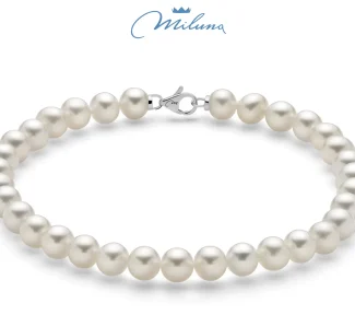 Bracciale Miluna Perle Akoya in oro 750: un gioiello di lusso che incanta con la luce naturale delle perle preziose, perfetto per un'idea regalo.