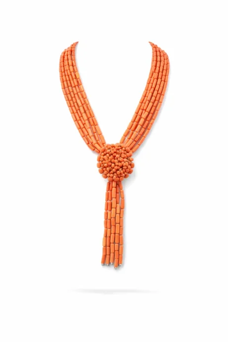 Collana Corallo Sciacca con Medaglione Centrale Patricia Oro