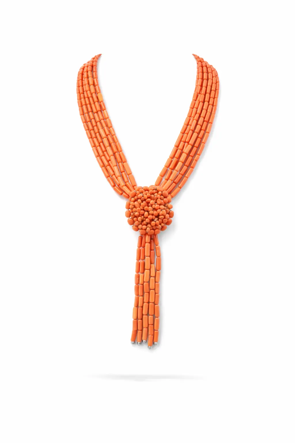 Splendida Collana Corallo Sciacca con Medaglione Centrale, un gioiello made in italy di Patricia Oro Creations, perfetto per un'occasione speciale.