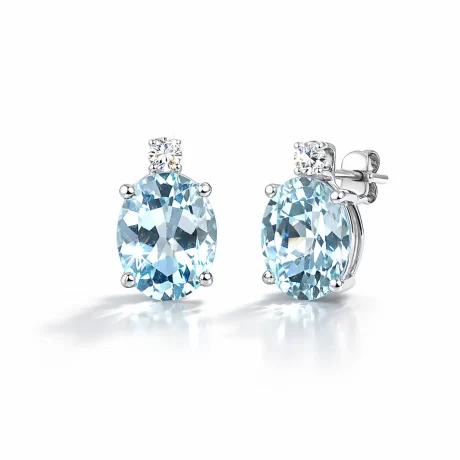 Orecchini Acqua Marina e Diamanti Oro Bianco 750 Davite & Delucchi