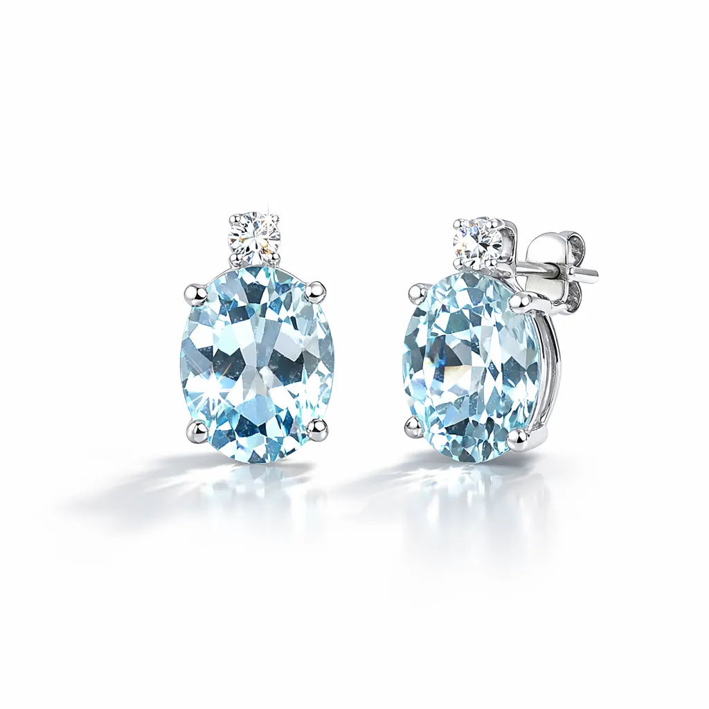 Splendidi orecchini da donna Davite&Delucchi con acqua marina e diamanti, un'elegante espressione di gioielli diamanti per un regalo prezioso.