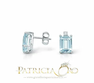 Splendidi orecchini Davite&Delucchi in oro bianco 750 con acqua marina e diamanti, un'eccellenza di gioielli diamanti per un'eleganza senza tempo.