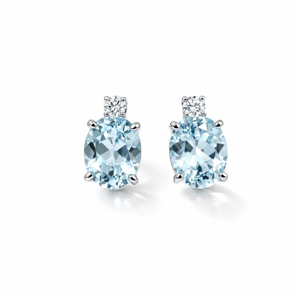Splendidi orecchini da donna Davite&Delucchi con acquamarina e diamanti, un'eccellenza di gioielli di lusso per un'eleganza senza tempo.