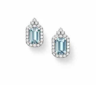 Splendidi orecchini Davite&Delucchi con acquamarina e diamanti, un'eccellenza di gioielli diamanti per un'eleganza senza tempo.