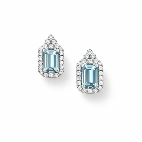 Orecchini Acquamarina e Diamanti in Oro Bianco 18kt Davite&Delucchi
