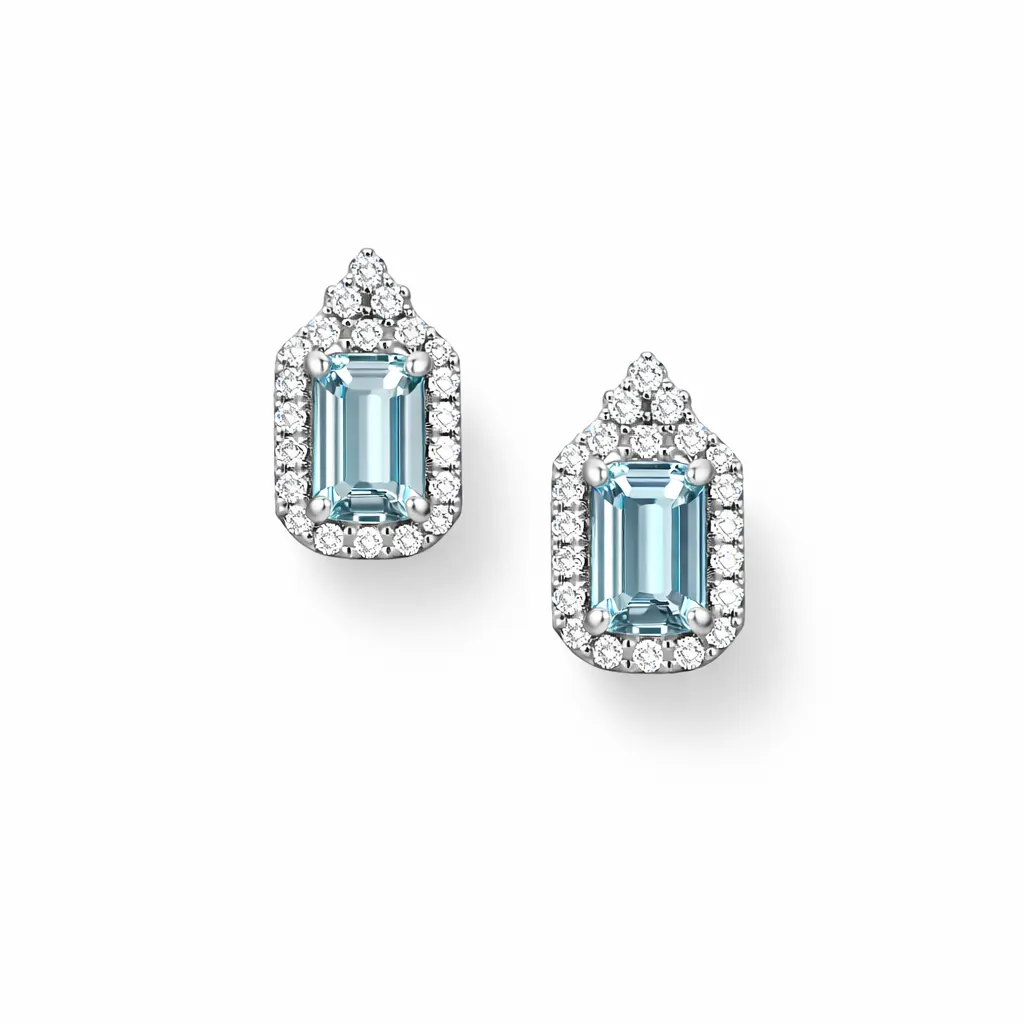 Splendidi orecchini Davite&Delucchi con acquamarina e diamanti, un'eccellenza di gioielli diamanti per un'eleganza senza tempo.