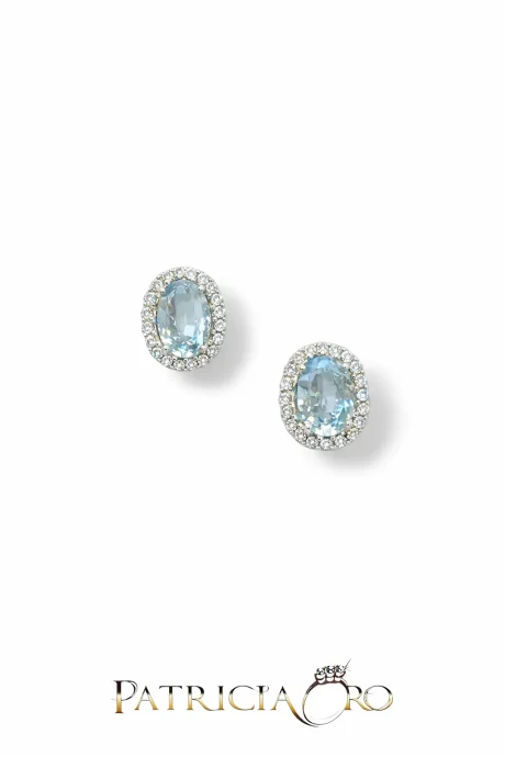 Orecchini Acquamarina e Diamanti in Oro Bianco 18k Davite & Delucchi