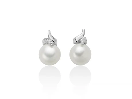 Orecchini Miluna Perle e Diamanti in Oro Bianco 9kt