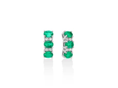 Orecchini Miluna Trilogy con Smeraldi e Diamanti Oro 18kt