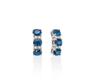 Splendidi orecchini Miluna Trilogy con zaffiri e diamanti, un gioiello di lusso perfetto per un'occasione speciale.