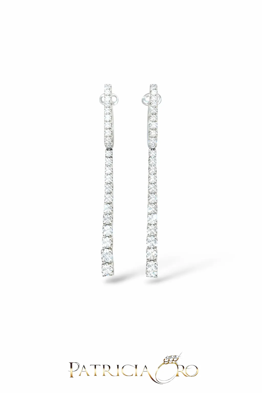 Splendidi orecchini tennis da donna Davite&Delucchi in oro 18 carati, un'icona di eleganza e raffinatezza. Perfetti come idea regalo preziosa, questi gioielli diamanti incarnano l'alta gioielleria. (Vista 2)