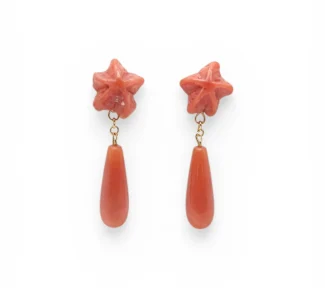 Orecchini con corallo naturale