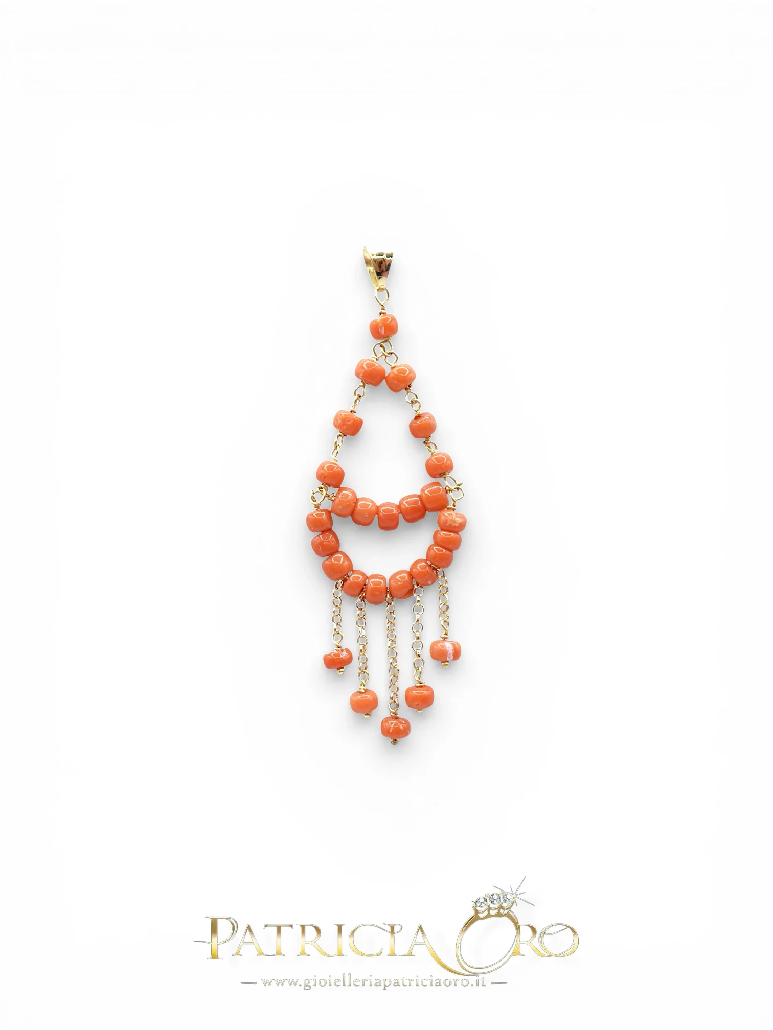 Ciondolo corallo in oro 18 carati