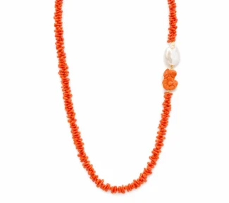 Collana donna con Corallo Sciacca e Perle