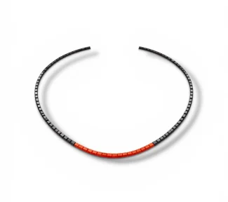 Girocollo uomo con ematite e corallo naturale