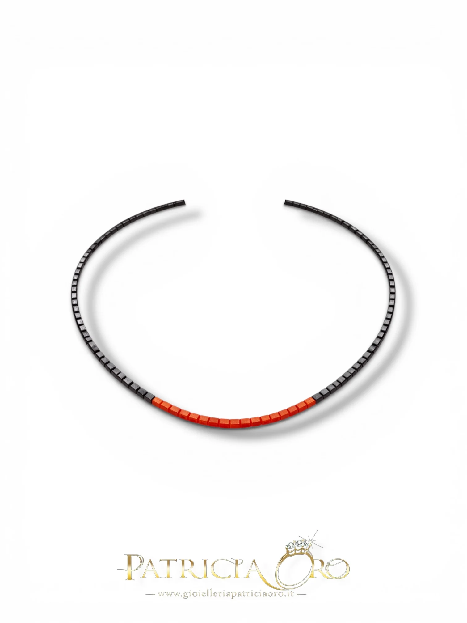 Girocollo uomo con ematite e corallo naturale