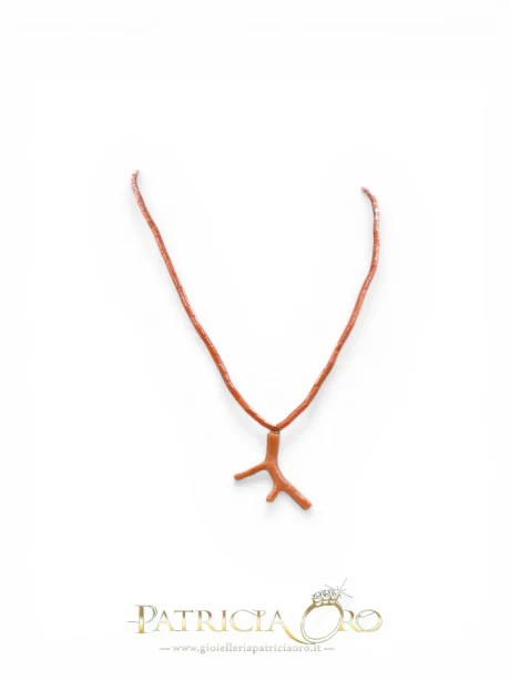 Collana Girocollo Uomo in Corallo Sciacca con Chiusura Argento 925