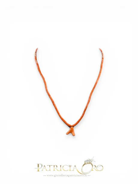 Collana Girocollo Uomo Corallo Sciacca Argento 925