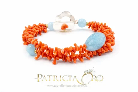 Bracciale Corallo Sciacca e Agata Celeste