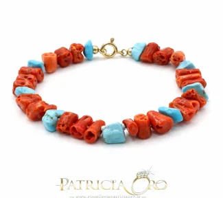 Bracciale con Corallo e Turchese