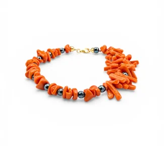 Bracciale donna con Corallo Sciacca e ematite
