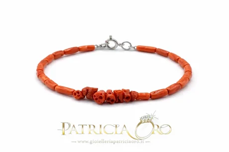 Bracciale Uomo in Corallo Sciacca con Chiusura Argento 925