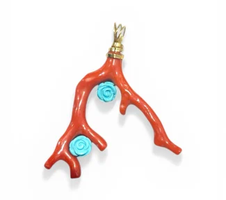 Ciondolo corallo in oro 18 carati