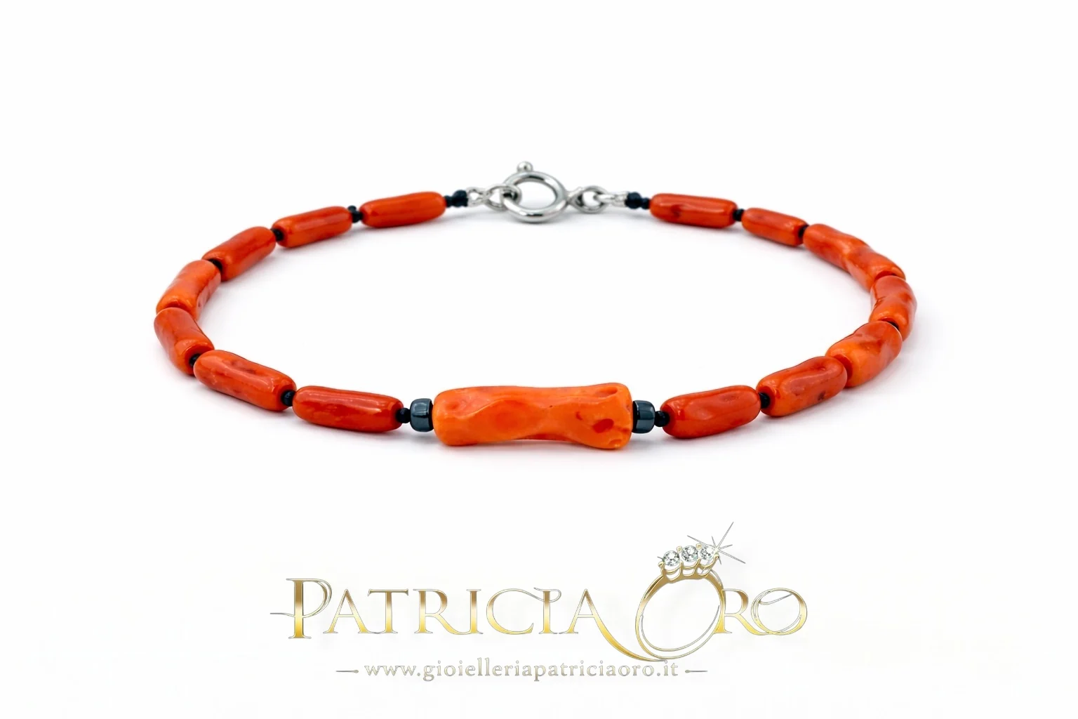Bracciale con corallo per uomo