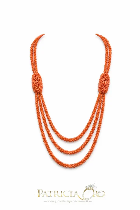Collana Donna in Corallo Sciacca con Grappoli Cupolini