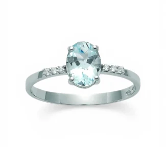 anello acquamarina e diamanti