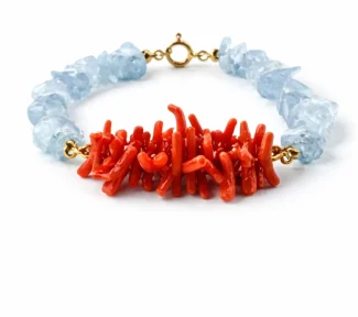 Bracciale Corallo Sciacca e Acqua Marina