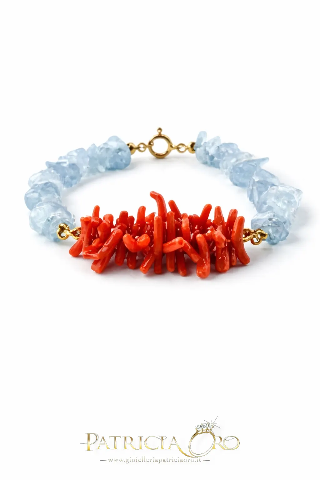 Bracciale Corallo Sciacca e Acqua Marina