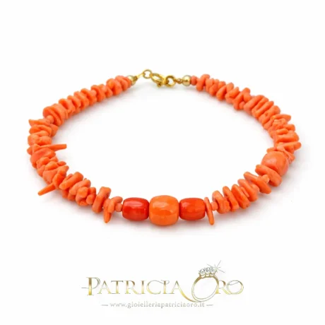Bracciale Donna in Corallo Sciacca con Argento