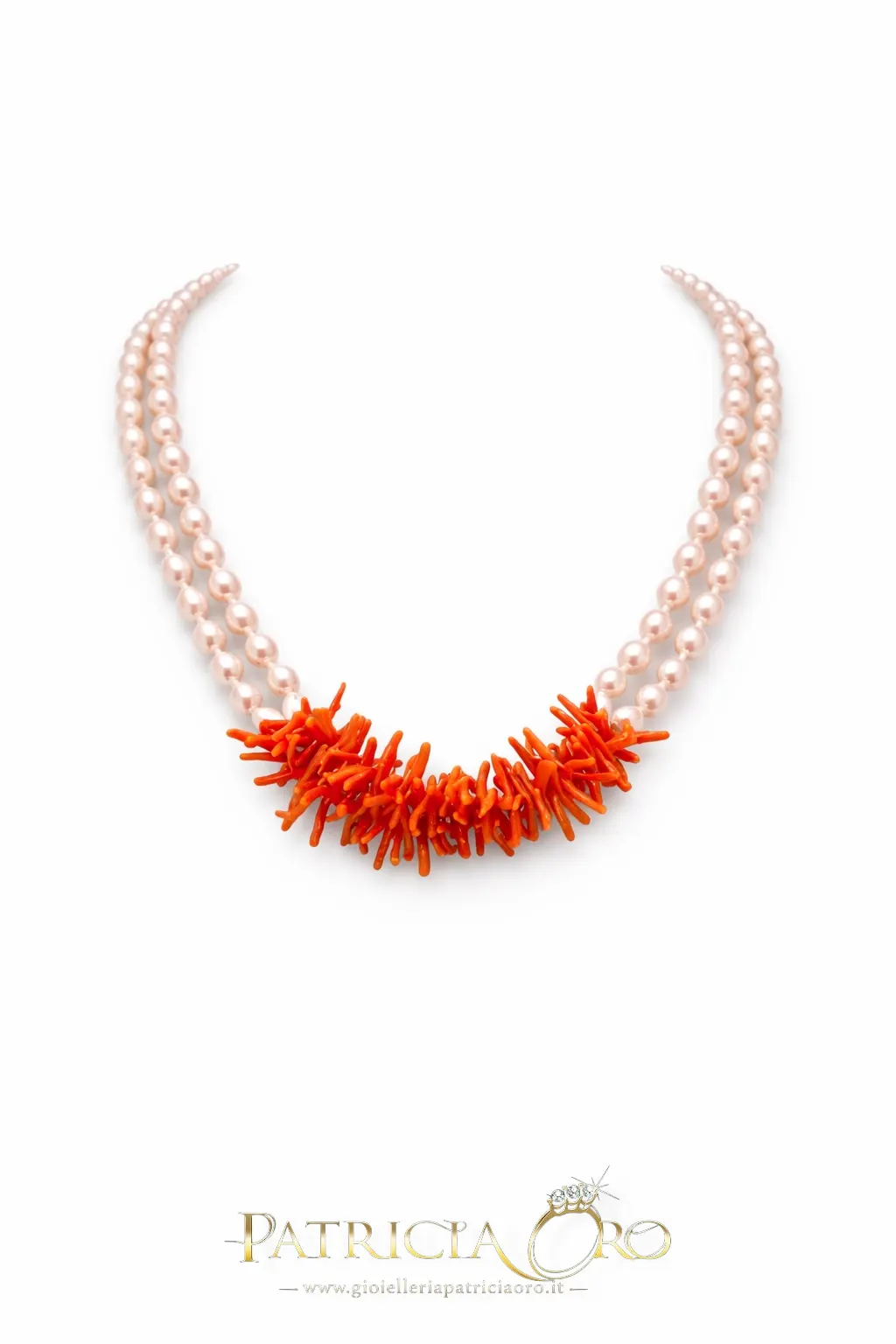 Collana corallo e perle